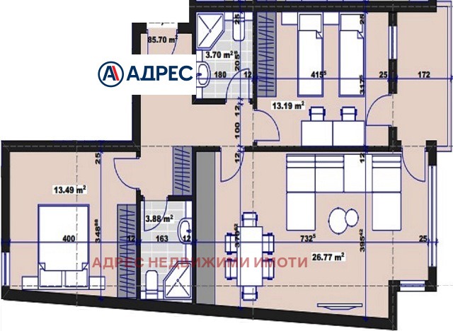 Продава 3-СТАЕН, гр. Стара Загора, Три чучура - север, снимка 2 - Апартаменти - 52834489