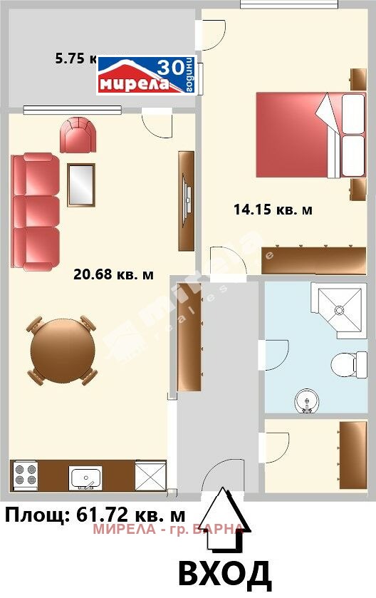 Продается  1 спальня Варна , Окръжна болница-Генерали , 72 кв.м | 42151589 - изображение [5]