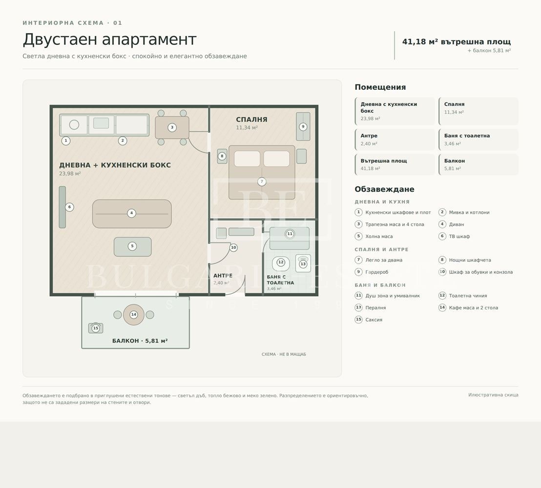 Продава 2-СТАЕН, гр. Варна, Изгрев, снимка 2 - Апартаменти - 56626589