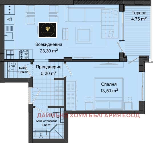 Eladó  1 hálószoba Plovdiv , Gagarin , 72 négyzetméter | 13976065 - kép [2]