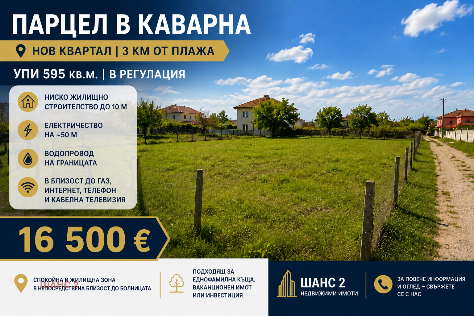 Продава ПАРЦЕЛ, гр. Каварна, област Добрич