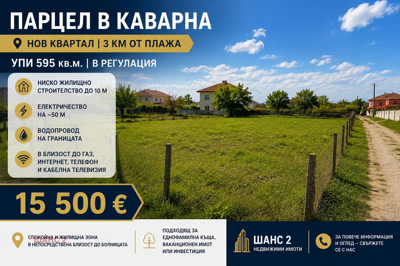 Продава ПАРЦЕЛ, гр. Каварна, област Добрич