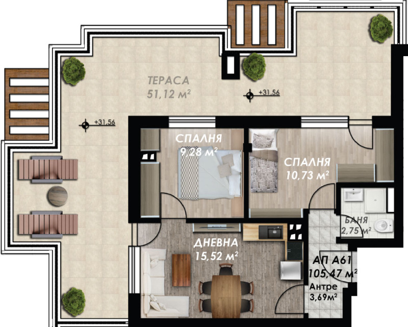 Продава  3-стаен град Пловдив , Христо Смирненски , 115 кв.м | 64068154