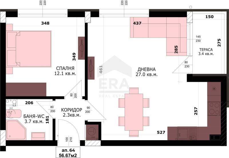 Myytävänä  1 makuuhuone Varna , Kajsieva gradina , 64 neliömetriä | 89653011 - kuva [3]