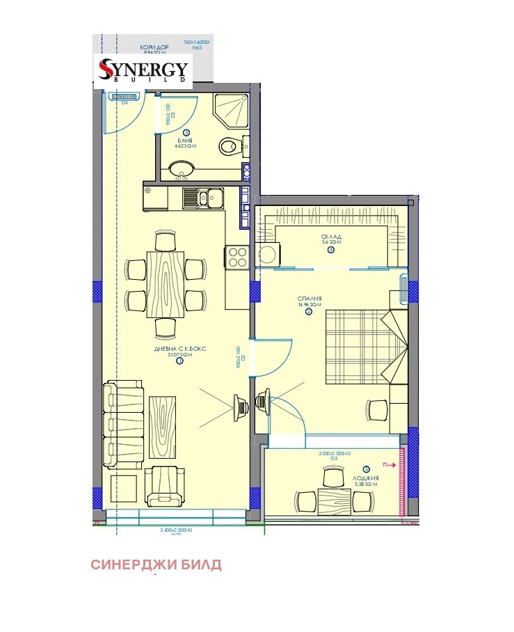 Til salg  1 soveværelse Sofia , Manastirski livadi , 82 kvm | 88991981 - billede [2]