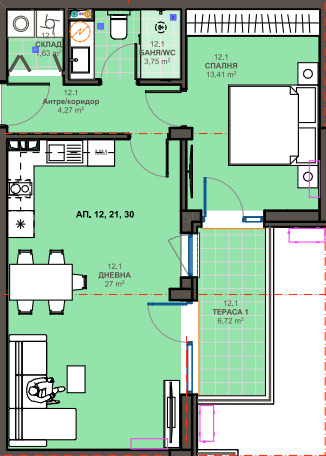 Продава 2-СТАЕН, гр. Поморие, област Бургас, снимка 2 - Апартаменти - 54178543