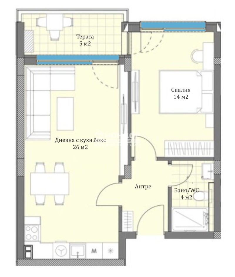 Myytävänä  1 makuuhuone Plovdiv , Ostromila , 72 neliömetriä | 78730914 - kuva [7]