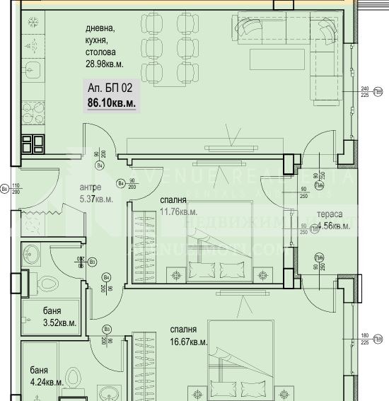 Na prodej  2 ložnice Plovdiv , Kjučuk Pariž , 99 m2 | 12711666 - obraz [2]