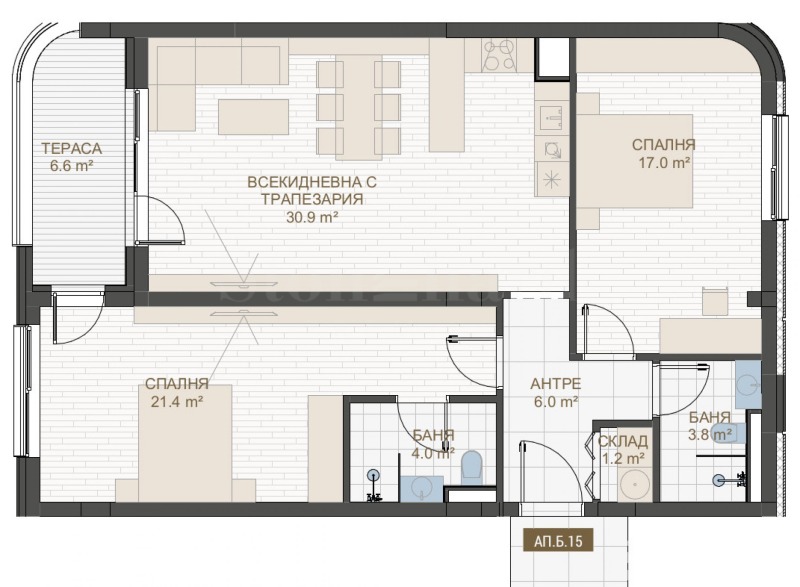 Продава 3-СТАЕН, гр. Пловдив, Център, снимка 6 - Апартаменти - 53384927