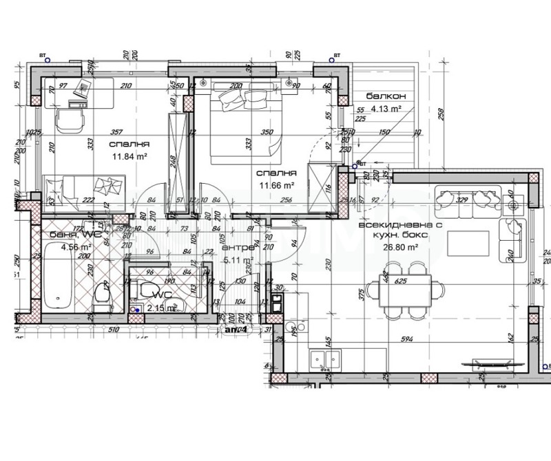 На продаж  2 спальні Варна , Виница , 97 кв.м | 10043159 - зображення [2]