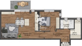 Продава 2-стаен град Пловдив Коматевски възел - [1] 