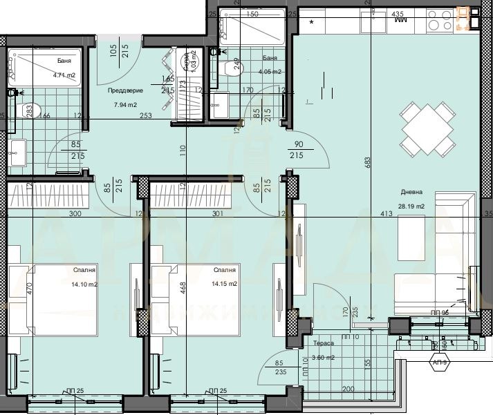 Продава 3-СТАЕН, гр. Пловдив, Гагарин, снимка 2 - Aпартаменти - 47787110