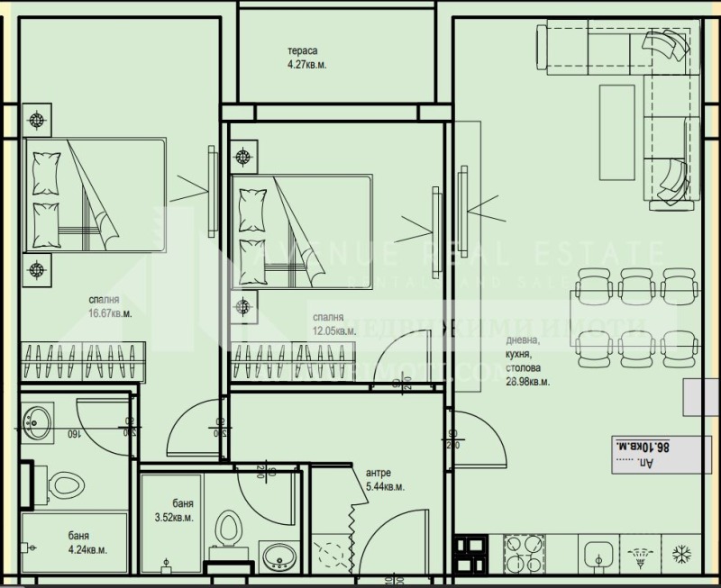 Na sprzedaż  2 sypialnie Plowdiw , Karszijaka , 99 mkw | 31555524 - obraz [2]