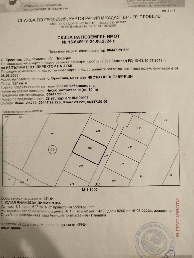 Продава  Парцел област Пловдив , с. Брестник , 527 кв.м | 87129326 - изображение [2]