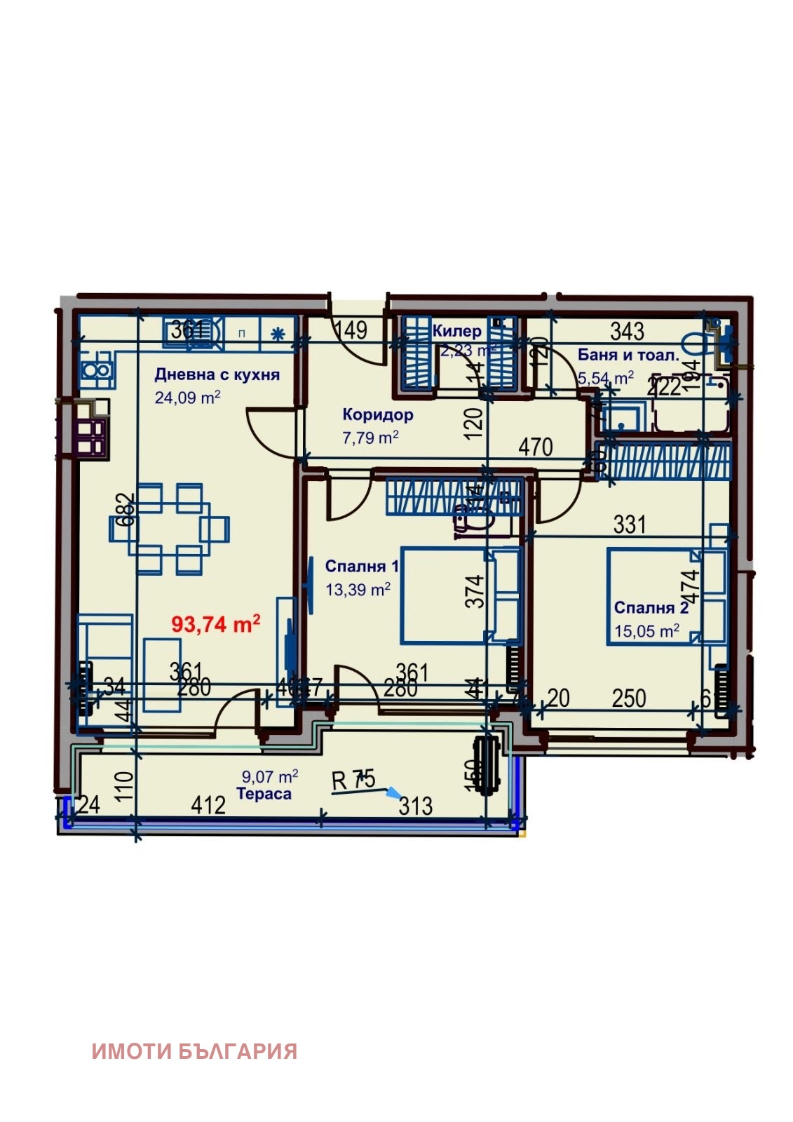 Продава 3-СТАЕН, гр. Варна, Цветен квартал, снимка 2 - Апартаменти - 51030408