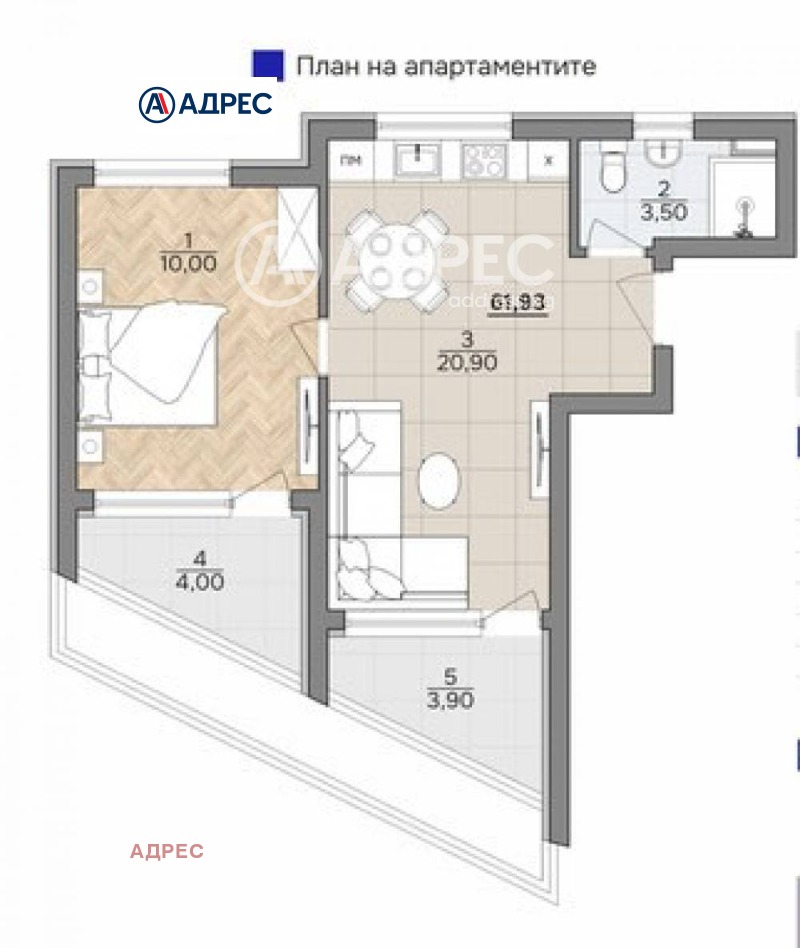 Продава  2-стаен град Варна , м-т Ален мак , 62 кв.м | 39233475 - изображение [4]