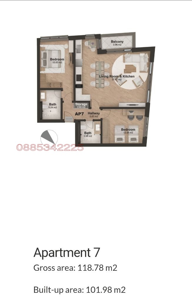 Продава 3-СТАЕН, гр. София, Хладилника, снимка 3 - Апартаменти - 54232431