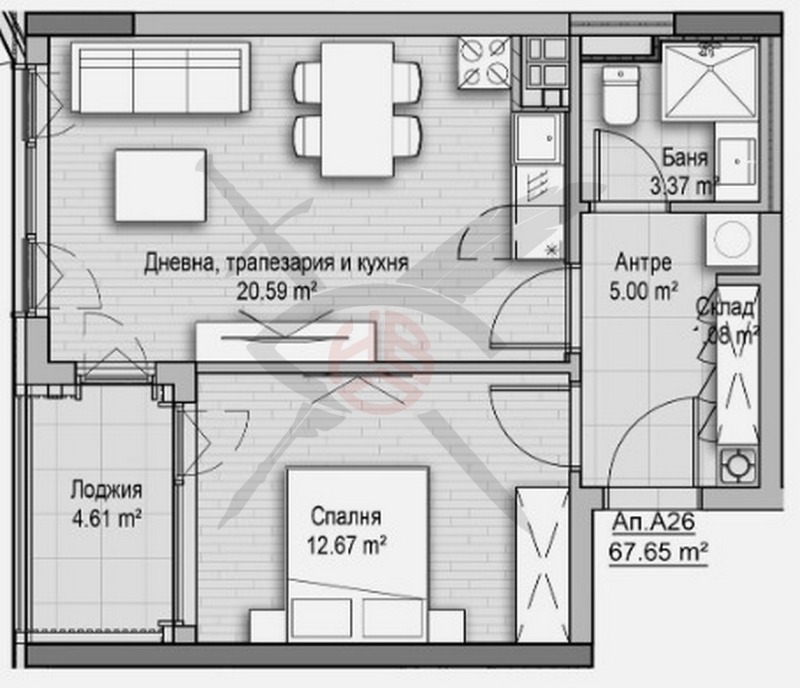 Продава  2-стаен град София , Кръстова вада , 68 кв.м | 99244843