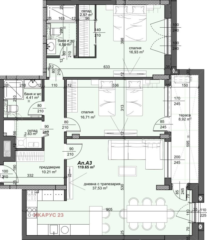 Zu verkaufen  2 Schlafzimmer Plowdiw , Trakija , 143 qm | 21718656 - Bild [4]