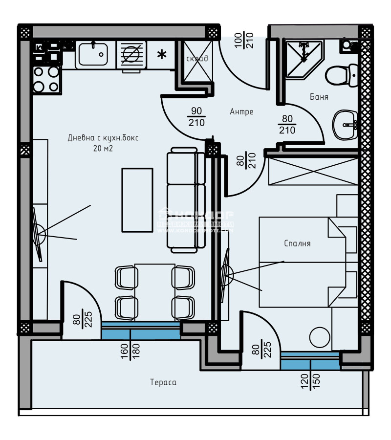 Te koop  1 slaapkamer Plovdiv , Ostromila , 58 m² | 59573554 - afbeelding [2]