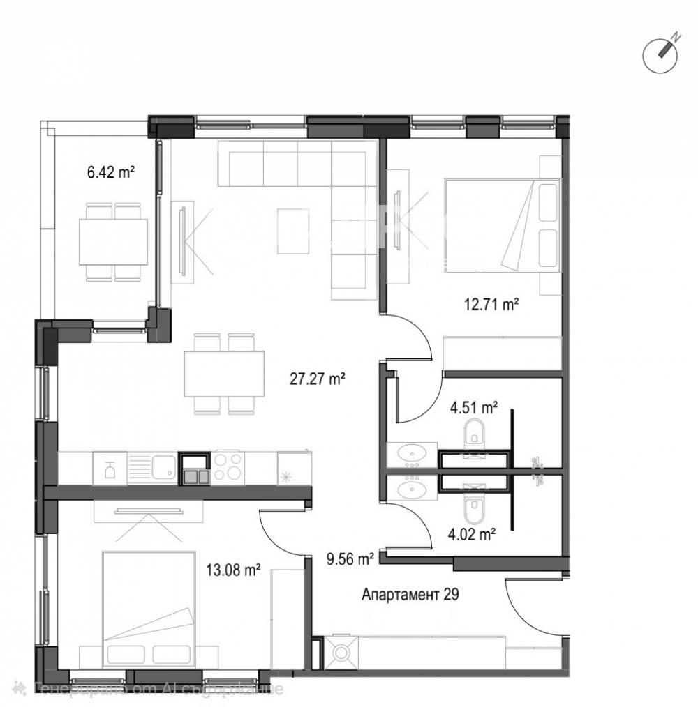 Продава 3-СТАЕН, гр. София, Манастирски ливади, снимка 2 - Апартаменти - 53534210