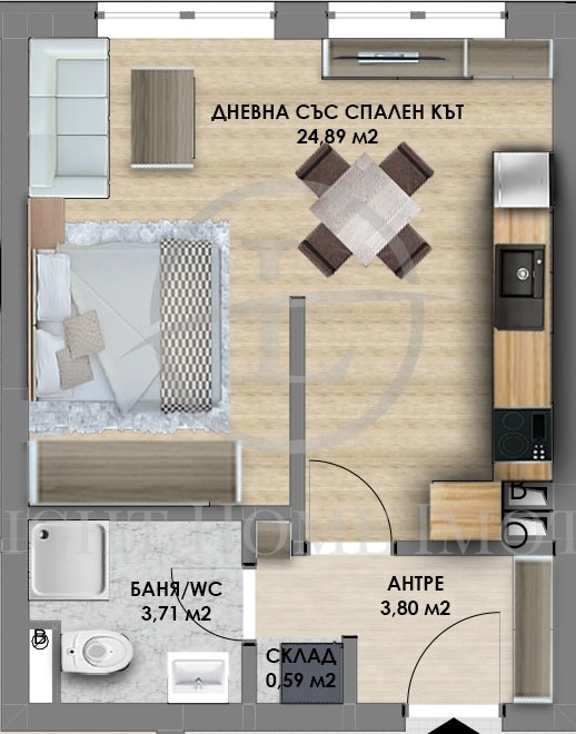 Продава 1-СТАЕН, гр. Пловдив, Христо Смирненски, снимка 2 - Aпартаменти - 47839140