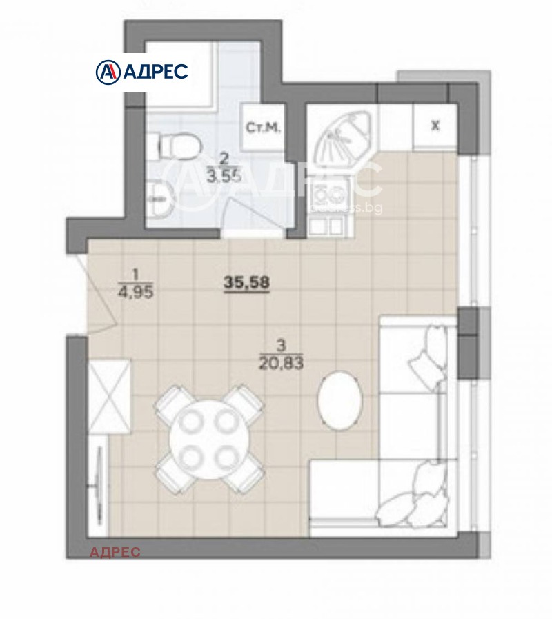 Продается  Студия Варна , к.к. Чайка , 36 кв.м | 46836713 - изображение [8]