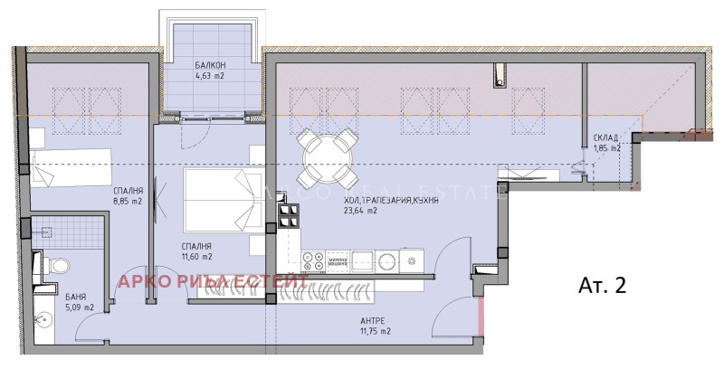 Продава 3-СТАЕН, гр. София, Модерно предградие, снимка 2 - Aпартаменти - 48859344