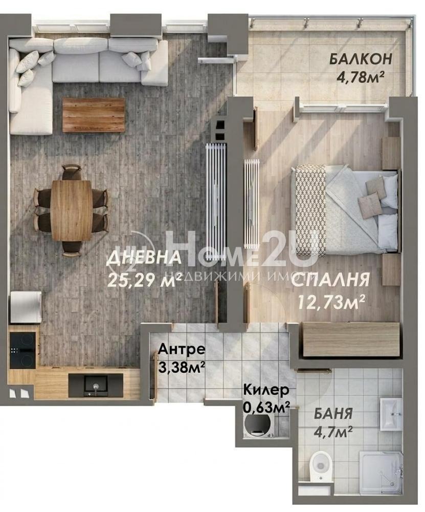Продава 2-СТАЕН, гр. Пловдив, Гагарин, снимка 3 - Апартаменти - 52522854
