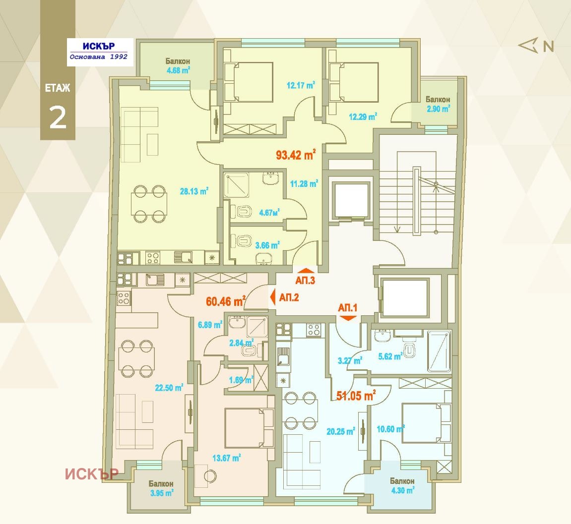 Продава 2-СТАЕН, гр. София, Център