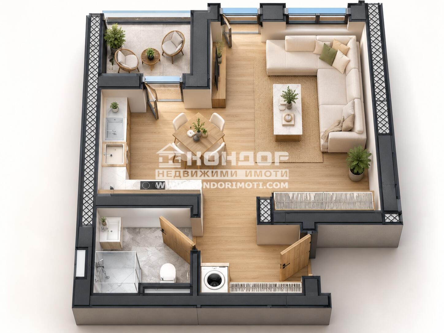 Продава 1-СТАЕН, гр. Пловдив, Тракия, снимка 2 - Апартаменти - 55460072