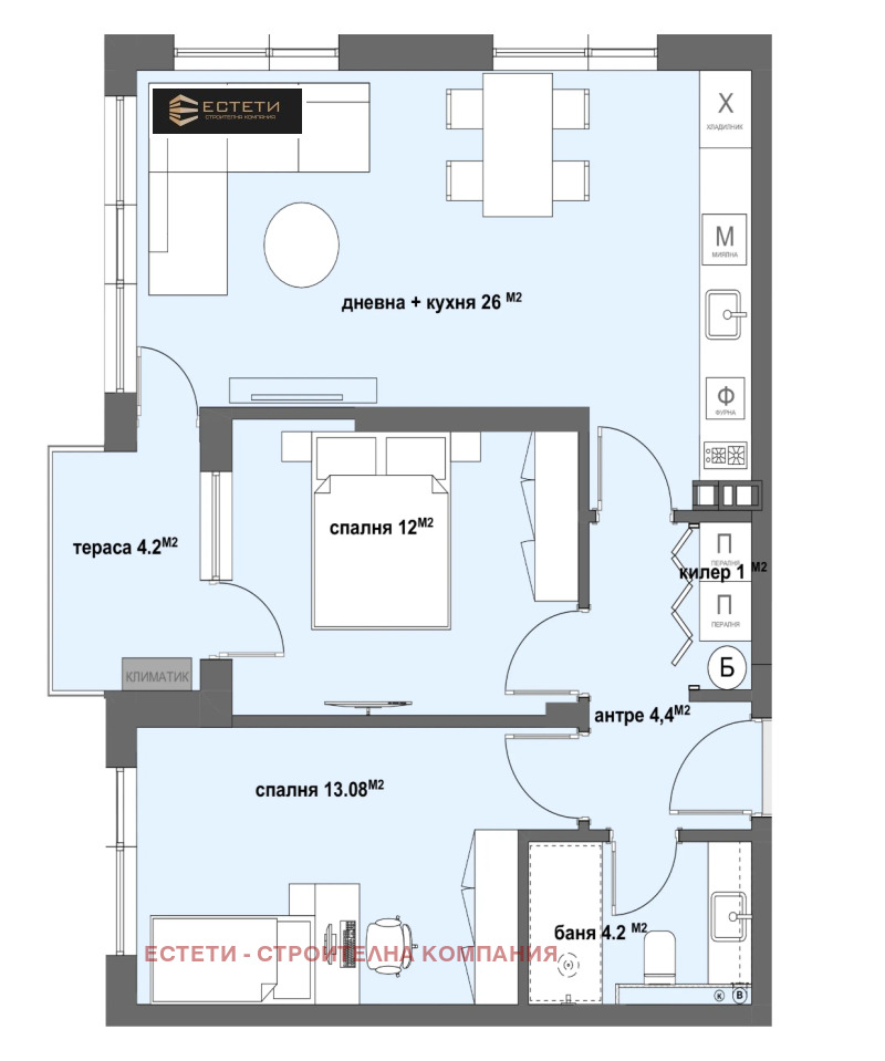Till salu  2 sovrum Stara Zagora , Samara 3 , 92 kvm | 43035261