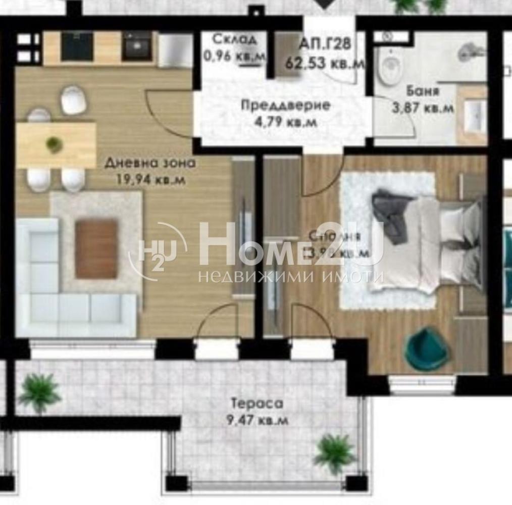 Продава 2-СТАЕН, гр. Пловдив, Остромила, снимка 8 - Апартаменти - 55920532