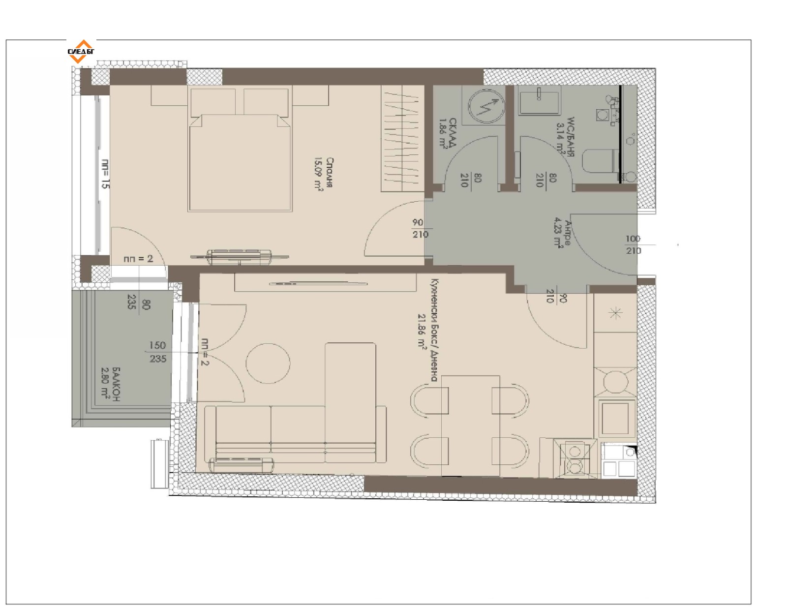 Продава  2-стаен град София , Левски , 59 кв.м | 21668589