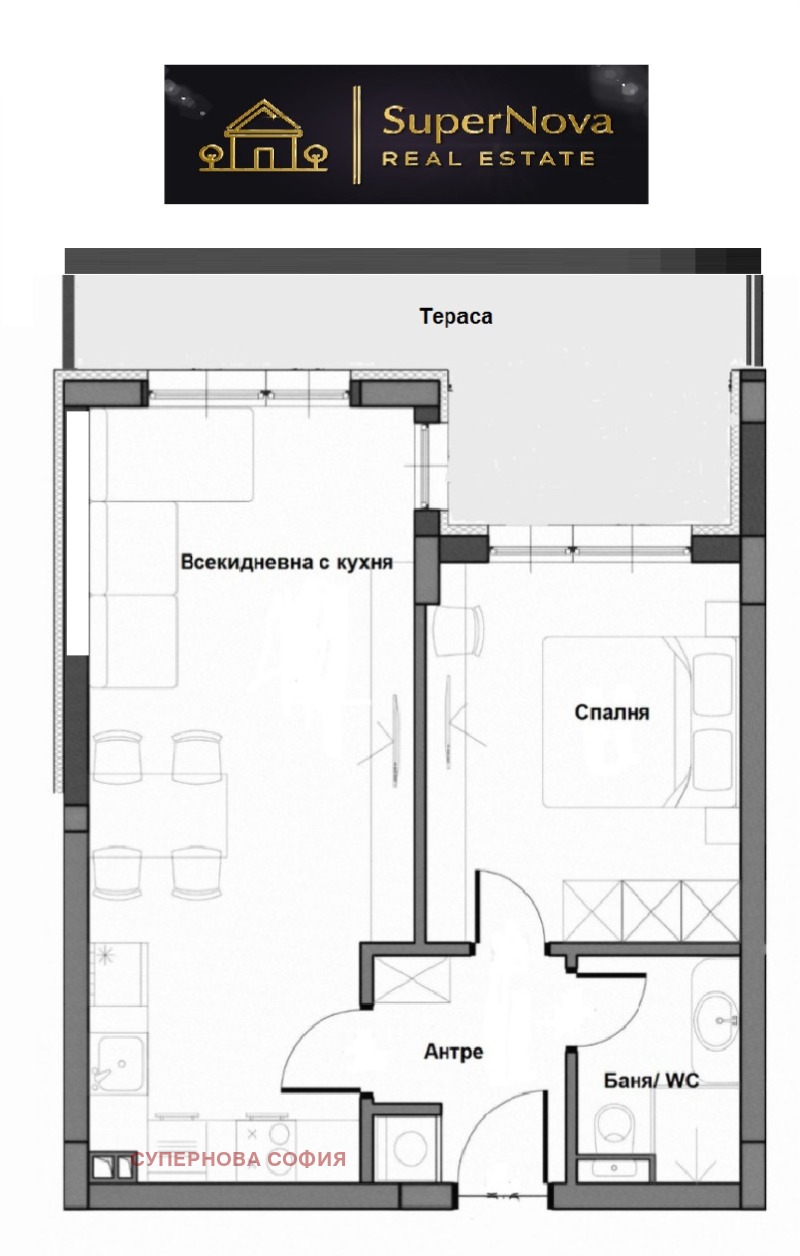 Продава 2-СТАЕН в град София, Малинова долина - 77 кв.м / 168 000 € » 328 579.44 лв., СУПЕРНОВА СОФИЯ