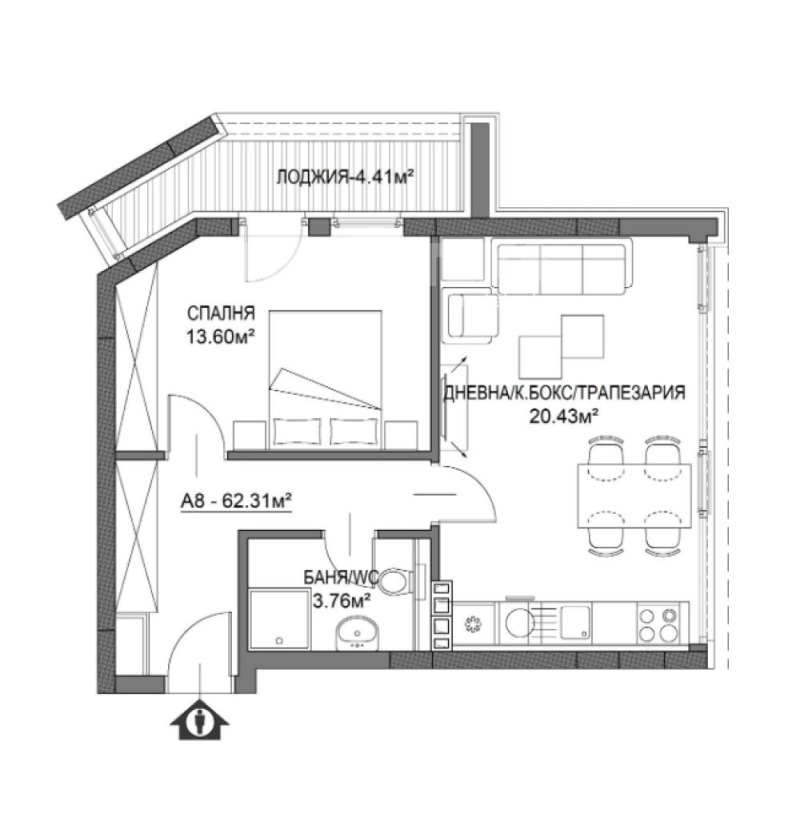Til salg  1 soveværelse Sofia , Manastirski livadi , 79 kvm | 12457447 - billede [3]