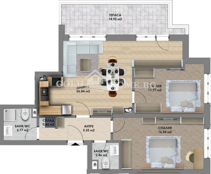 En venta  2 dormitorios Plovdiv , Jristo Smirnenski , 113 metros cuadrados | 89327385 - imagen [2]
