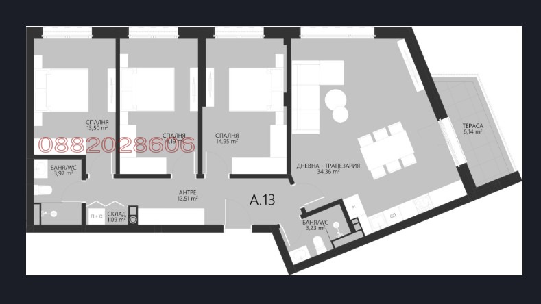 Продава 4-СТАЕН, гр. София, с. Лозен, снимка 2 - Апартаменти - 55280085