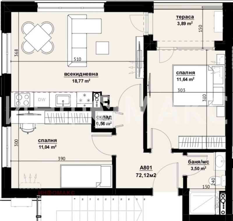 Продава 3-СТАЕН, гр. Бургас, Изгрев, снимка 3 - Aпартаменти - 47404537