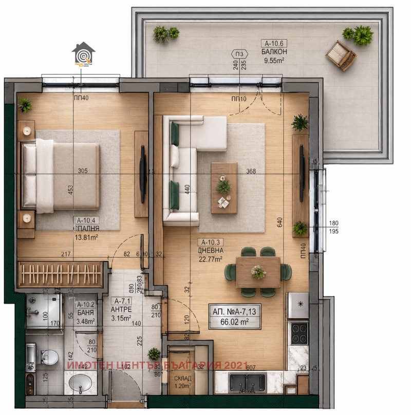 Продава 2-СТАЕН в град София, Витоша - 76 кв.м / 152 000 € » 297 286.16 лв., ИМОТЕН ЦЕНТЪР БЪЛГАРИЯ 2021