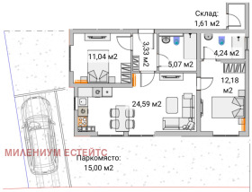 2 camere da letto Malinova dolina, Sofia