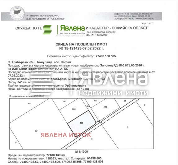 Προς πώληση  Οικόπεδο περιοχή Σόφια , Χερακοβο , 545 τ.μ | 49340168