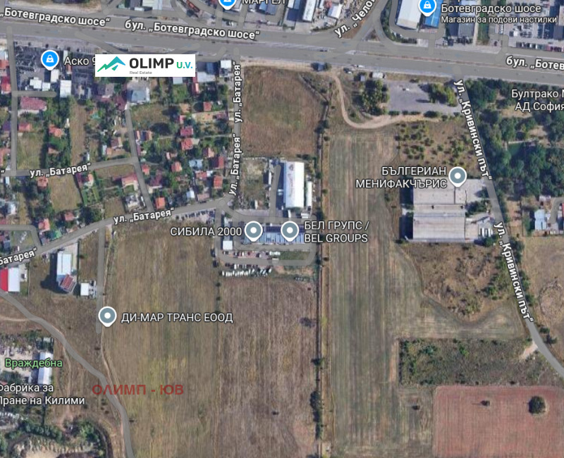 Продава ПАРЦЕЛ в град София, Враждебна - 4549 кв.м / 523 135 € » 1 023 163.13 лв., ОЛИМП - ЮВ