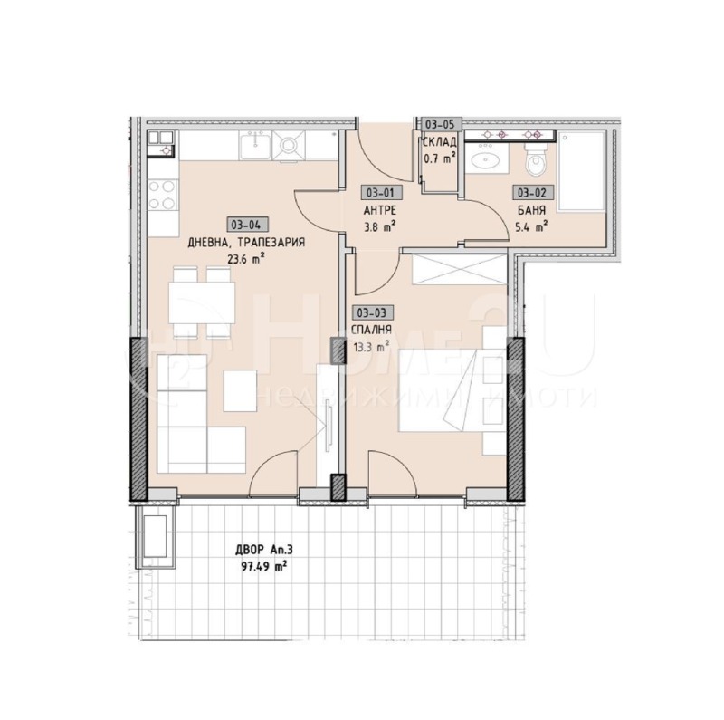 Продается  1 спальня София , Малинова долина , 162 кв.м | 51112759 - изображение [4]