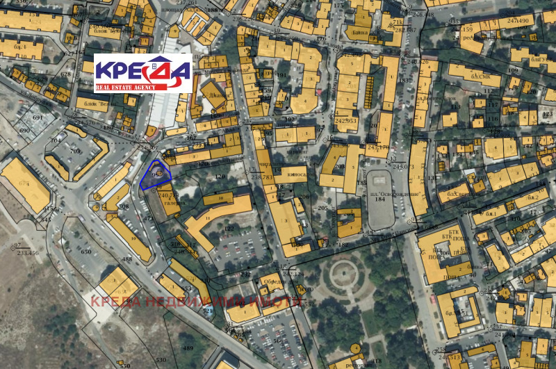 Продава ПАРЦЕЛ в град Кърджали, Център - 607 кв.м / При запитване, КРЕДА НЕДВИЖИМИ ИМОТИ
