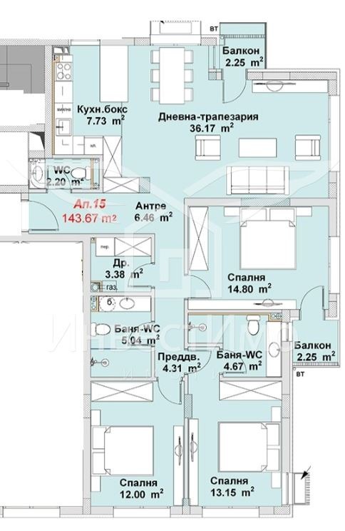 Til salgs  3+ soverom Sofia , m-t Gardova glava , 144 kvm | 13138488 - bilde [2]