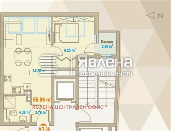 Продава 2-СТАЕН, гр. София, Зона Б-5, снимка 2 - Апартаменти - 53687419