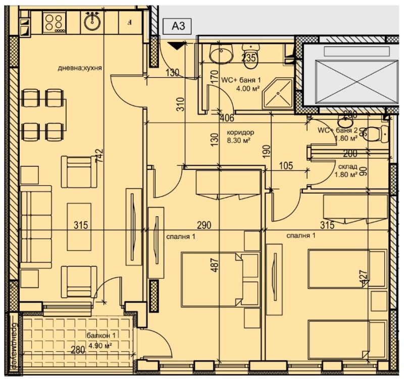 De vânzare  2 dormitoare Plovdiv , Cârșiiaca , 106 mp | 99333814 - imagine [4]