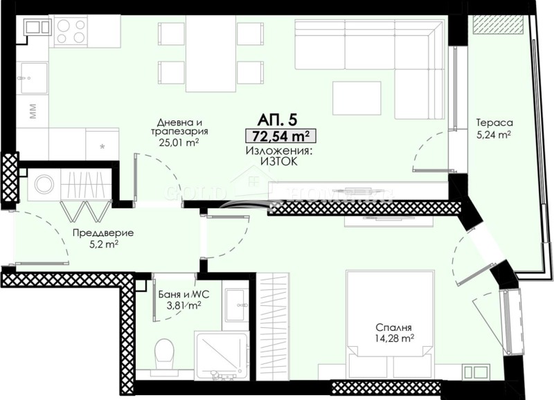 Продава  2-стаен град Пловдив , Христо Смирненски , 73 кв.м | 87622320 - изображение [10]