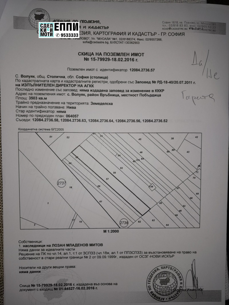 Продава ПАРЦЕЛ, с. Волуяк, област София-град, снимка 6 - Парцели - 47204862